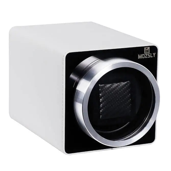 interview labyrint Siesta MOZSLY® Single Watch Winder - White Leather – Mozsly