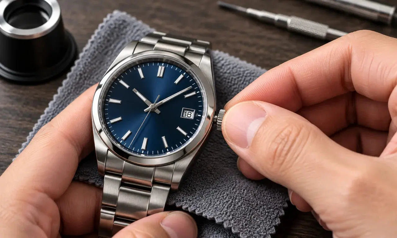 How to set an automatic watch by gently adjusting the crown