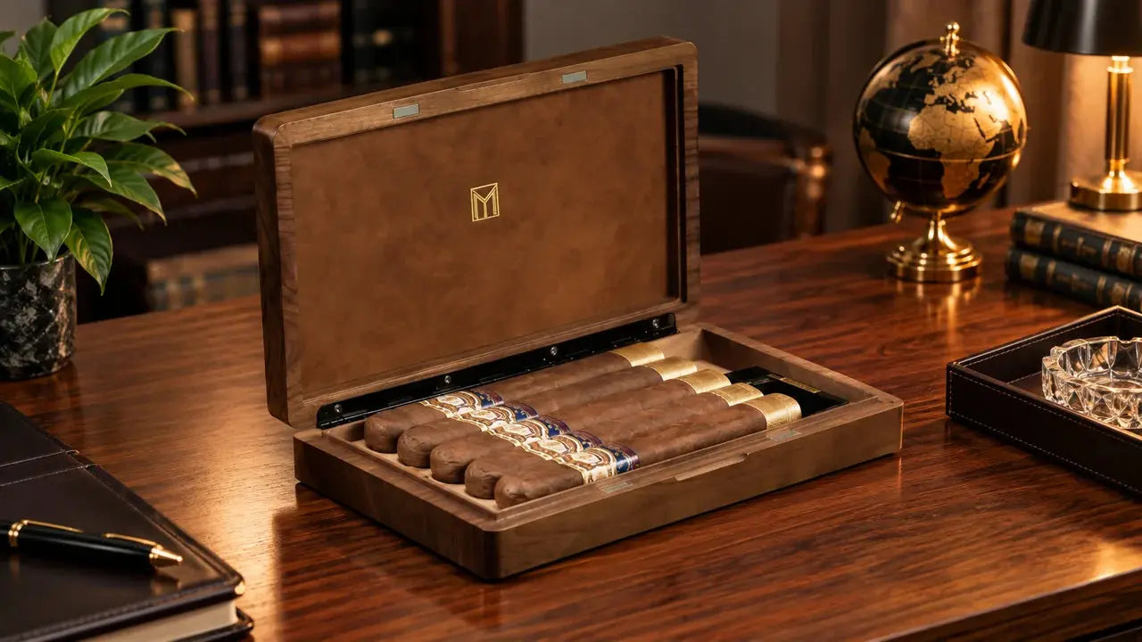 Best cigar humidor under $300 with organised cigar storage in a home office