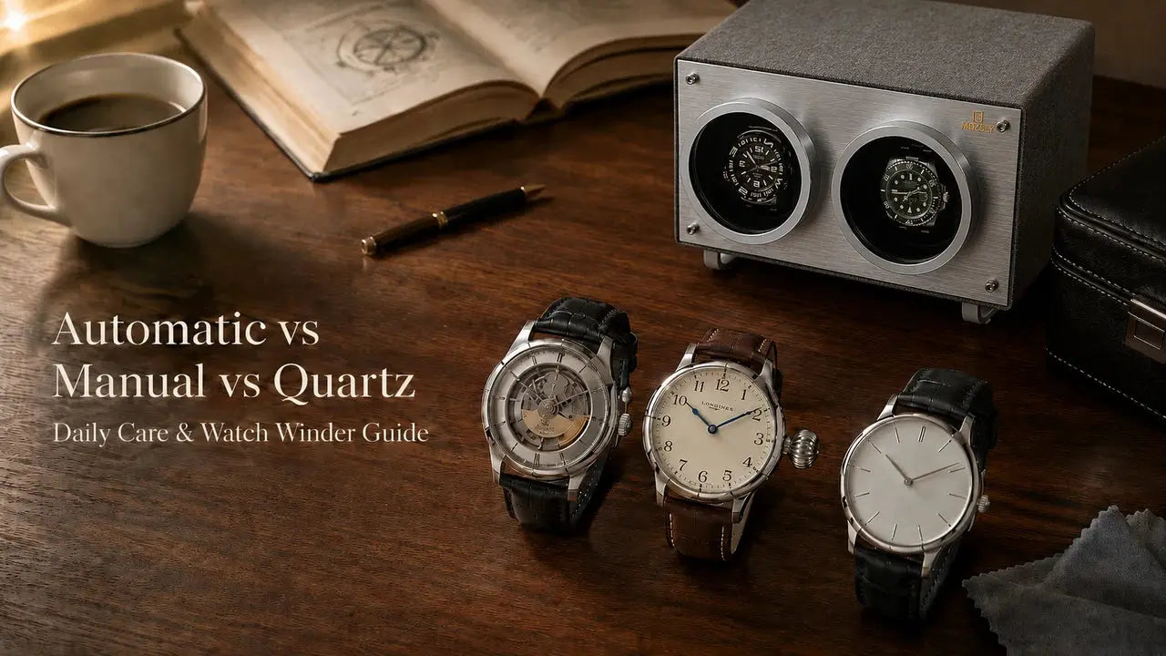 Automatic vs Manual vs Quartz Watches: Daily Care and Watch Winder Guide