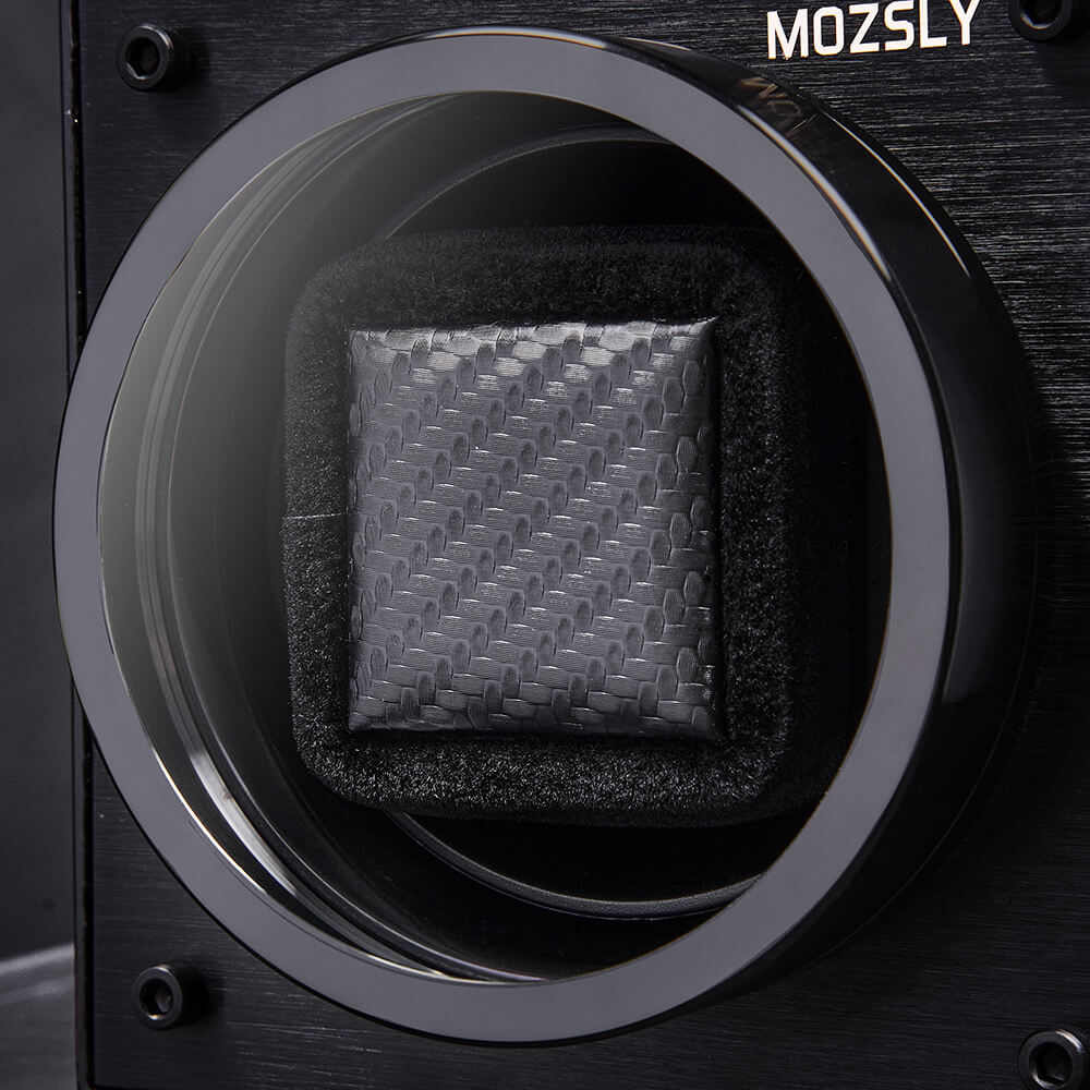 MOZSLY® Black Knight Single Watch Winder -Black Carbon Brazed Piano Paint -- MOZSLY