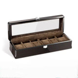6 Slot Wooden Box Luxury Watch Storage Case-4