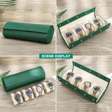Genuine Leather Watch Roll 4-Slot Travel Case-1