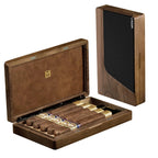 MOZSLY Portable Walnut Wood Cigar Box -- MOZSLY