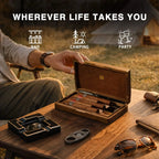 MOZSLY Portable Walnut Wood Cigar Box -- MOZSLY