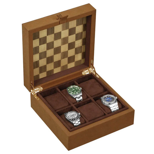 MOZSLY Luxury 6 Watch Storage Box – Bruges Terra Brown (Artist’s Series)_01