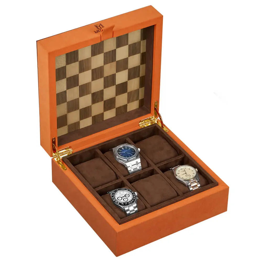 MOZSLY Luxury 6 Watch Storage Box – Seville Glow Orange (Artist’s Series)_01 Immagine principale del prodotto