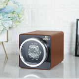 MOZSLY® Single Watch Winder - Brown Leather -- Mozsly