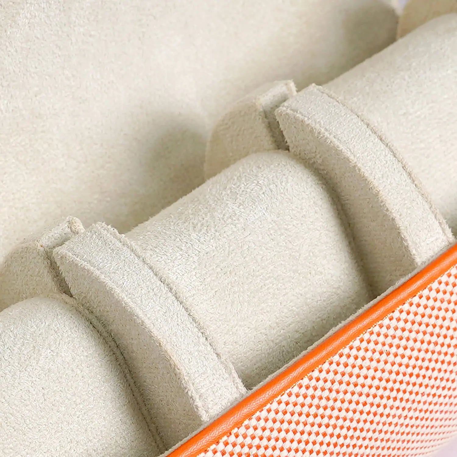 MOZSLY Travel Watch Roll for 3 Watches-Elegant Orange-White -Watch Roll- Mozsly