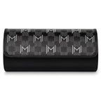 MOZSLY Watch Roll Travel Case 3 Slots - Black Retro Prints -- Mozsly