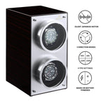 MOZSLY® Double Watch Winder - Red Wood Box Piano Paint