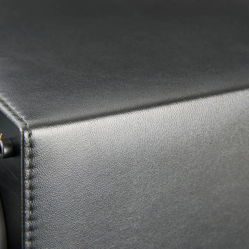 MOZSLY® Black Knight Double Watch Winder - Black Leather_04