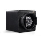 MOZSLY® Black Knight Single Watch Winder - Black Leather -- MOZSLY