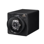 MOZSLY® Black Knight Single Watch Winder - Black Leather -- MOZSLY