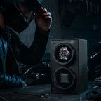 MOZSLY® Black Knight Double Watch Winder -Black Carbon Brazed Piano Paint_07