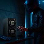 MOZSLY® Black Knight Double Watch Winder -Black Carbon Brazed Piano Paint_08