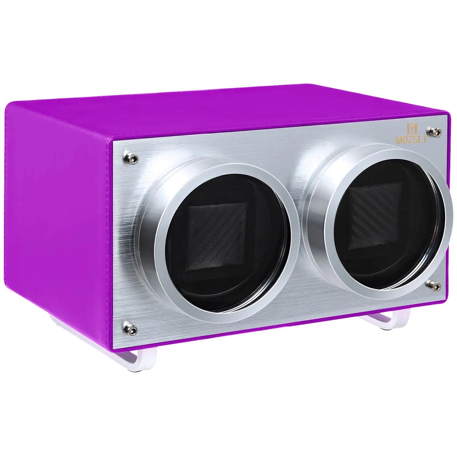 MOZSLY® Double Watch Winder - Purple Leather -- Mozsly