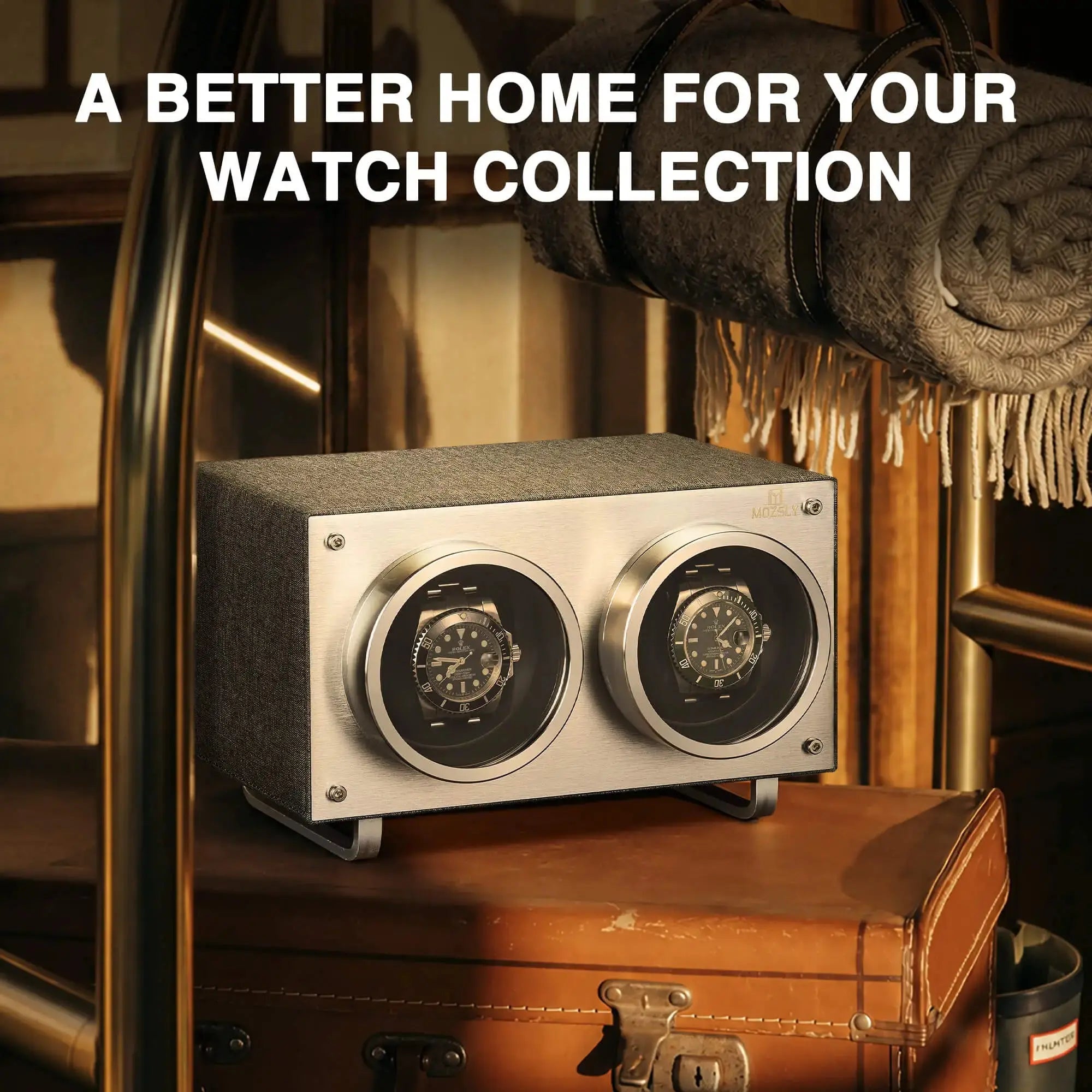 Gray Double Watch Winder | MOZSLY