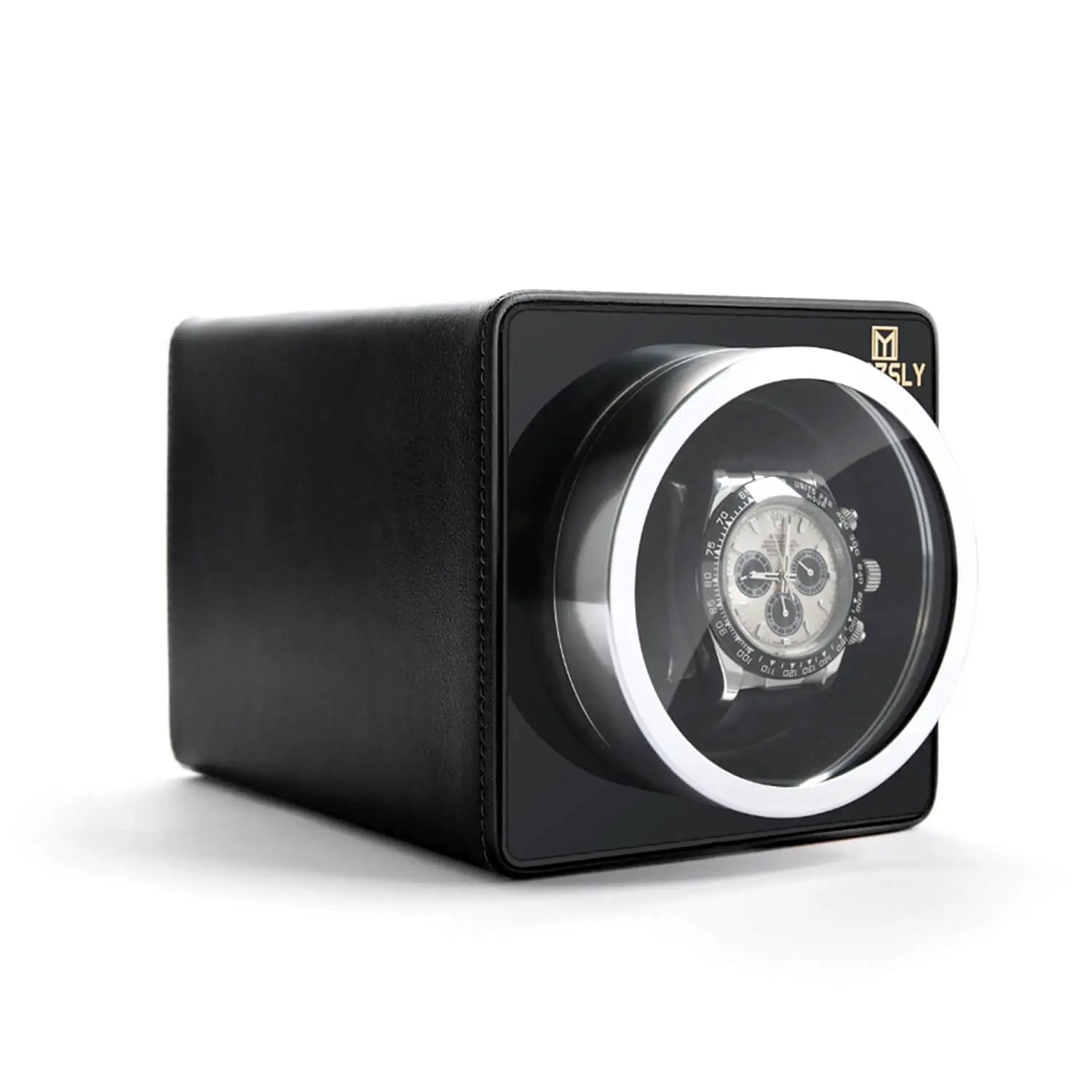 MOZSLY® Single Watch Winder - Black Leather รูปสินค้าหลัก