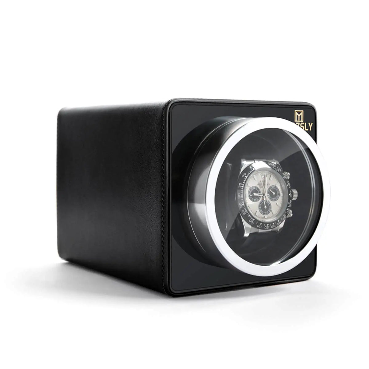 Single Watch Winder Black Leather Cover New Fashion Design MOZSLY