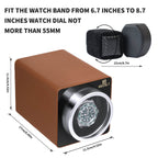MOZSLY® Single Watch Winder - Brown Leather_03