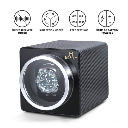 Mozsly Travel Watch Winder Battery Powered Quiet