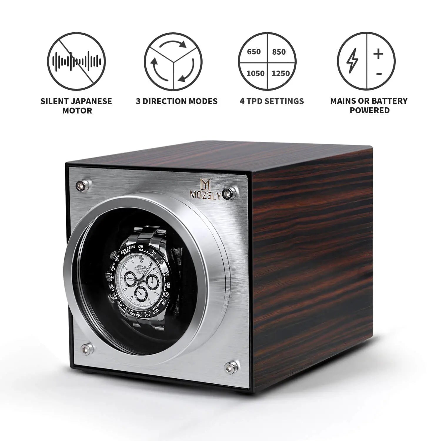 Single Watch Winder Classic Wood Grain High quality Piano paint MOSTLY Mozsly
