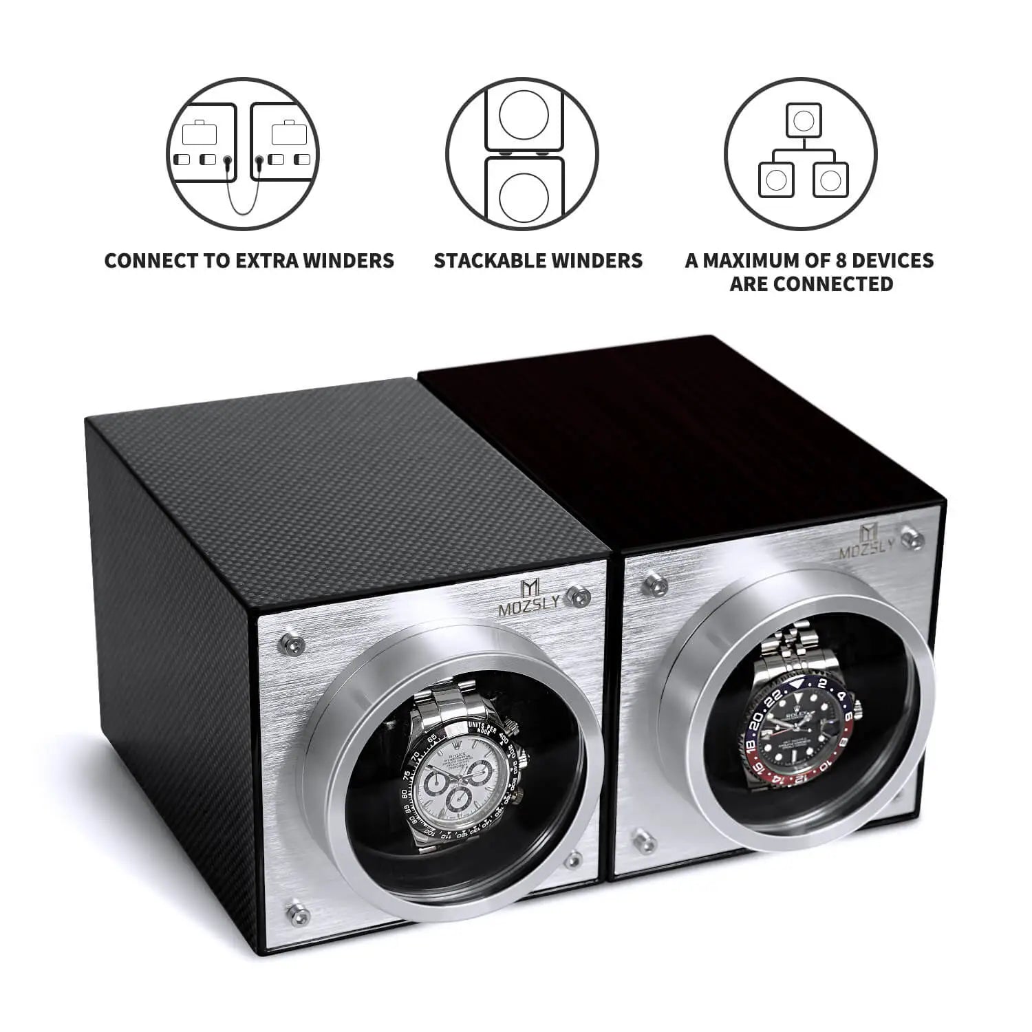 MOZSLY® Single Watch Winder - Classic Wood Grain Paint_04