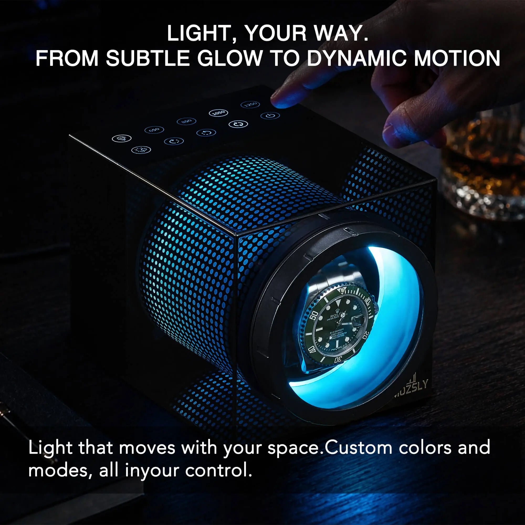 MOZSLY® VISTRA Single Watch Winder -Black MOZSLY