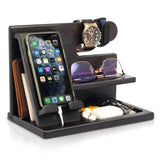 Wooden Standing Phone Charging Stand Watch Display Stand-1