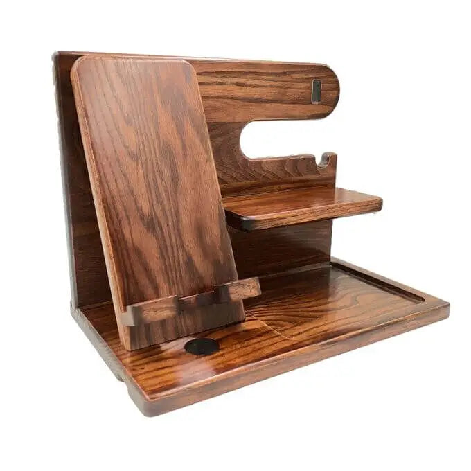 Wooden Standing Phone Charging Stand Watch Display Stand-2