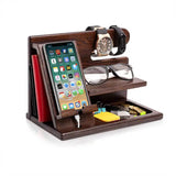 Wooden Standing Phone Charging Stand Watch Display Stand-3