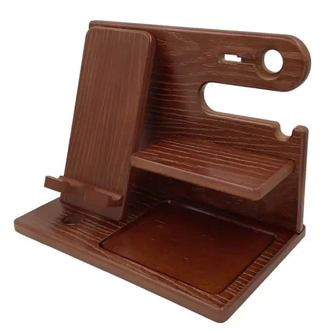 Wooden Standing Phone Charging Stand Watch Display Stand-6