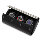 best luxury leather 3 watch roll-Black_05