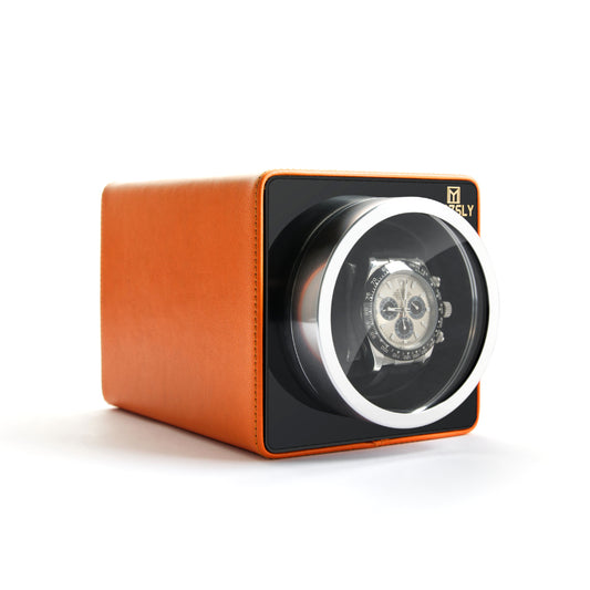 MOZSLY® Leather Watch Winder - Orange - mozsly