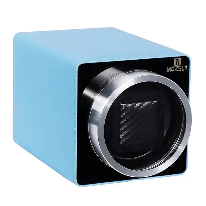Automatic Single Watch Winder Box-Light Blue-Mozsly