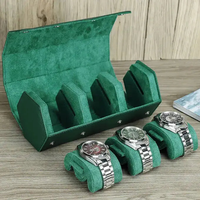 LOEAPEA Horloge Roll Travel Case Echt Lederen Enkele Horloge Box LOEAPEA Horloge Roll Travel Case Echt Lederen Enkele Horloge Box