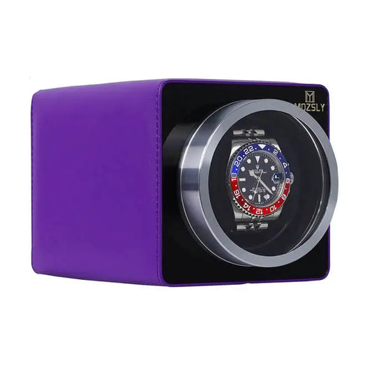 Best Watch Winders Box for Rolex-Purple Leather-Mozsly 