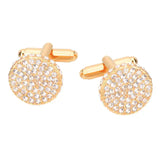 Mens Shirt High Quality Round Crystal Cufflinks Wedding Best Man Gift -- Mozsly