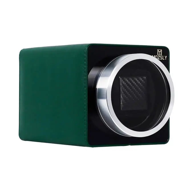 Cool Single Watch Winders case-Green Leather-Mozsly