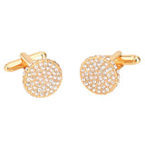 Mens Shirt High Quality Round Crystal Cufflinks Wedding Best Man Gift -- Mozsly