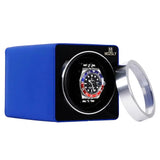 MOZSLY® Single Watch Winder - Blue Leather -- mozsly