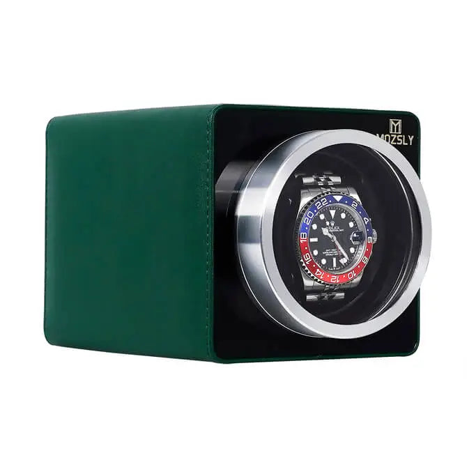 MOZSLY Single Watch Winder Green Leather