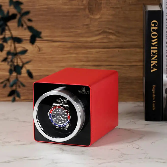 MOZSLY Single Watch Winder Red Leather Mozsly