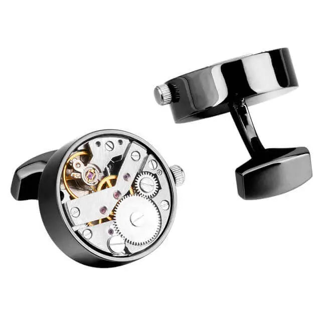 black personalized  cufflinks