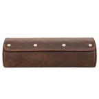 brown leather watch roll