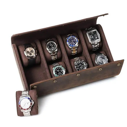 cheap brown watch travel roll case