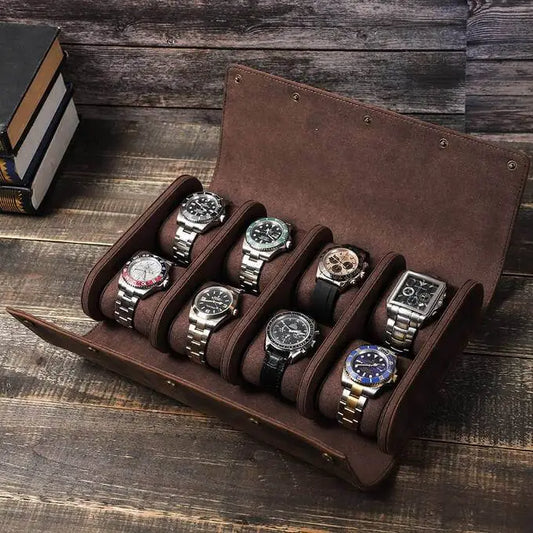 luxury 8 brown watch roll for rolex