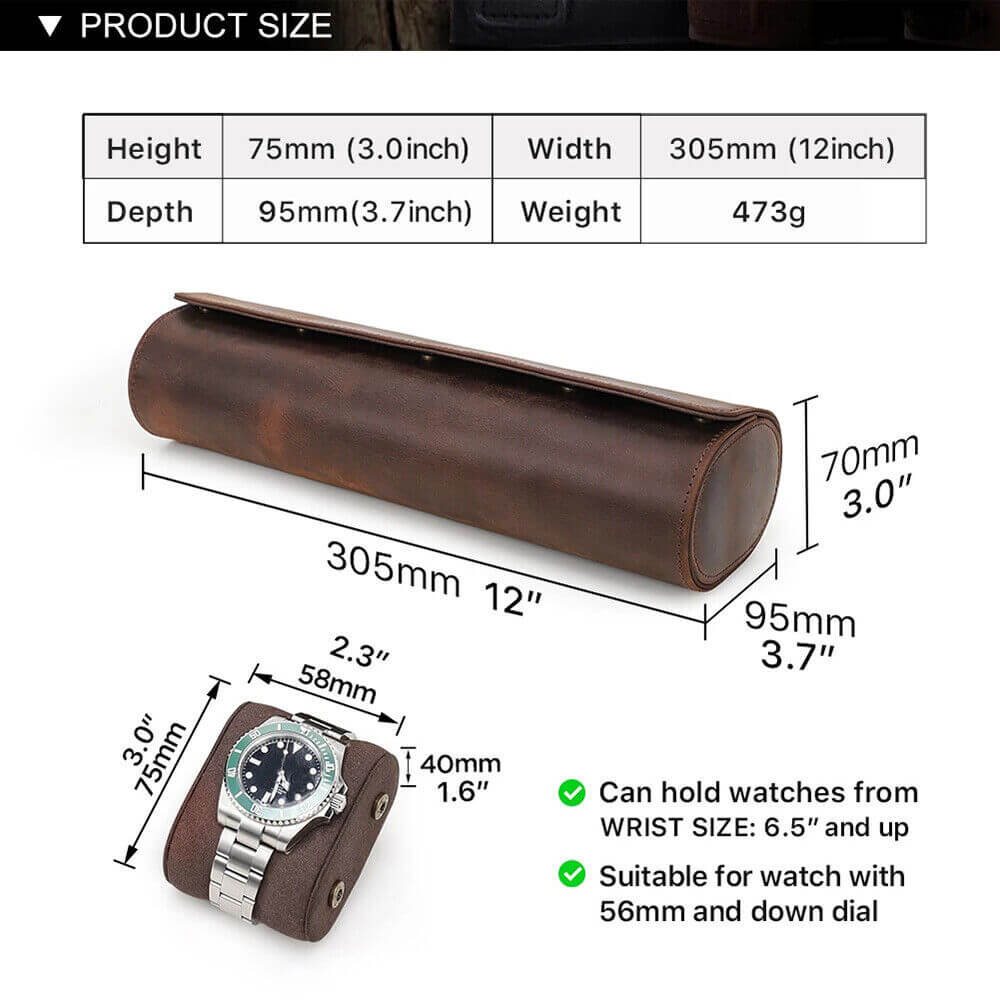 luxury leather 4 watch roll