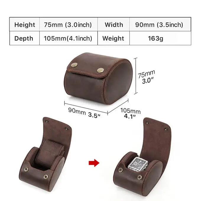 Single Watch Travel Case Watch Display Box Leather Watch 